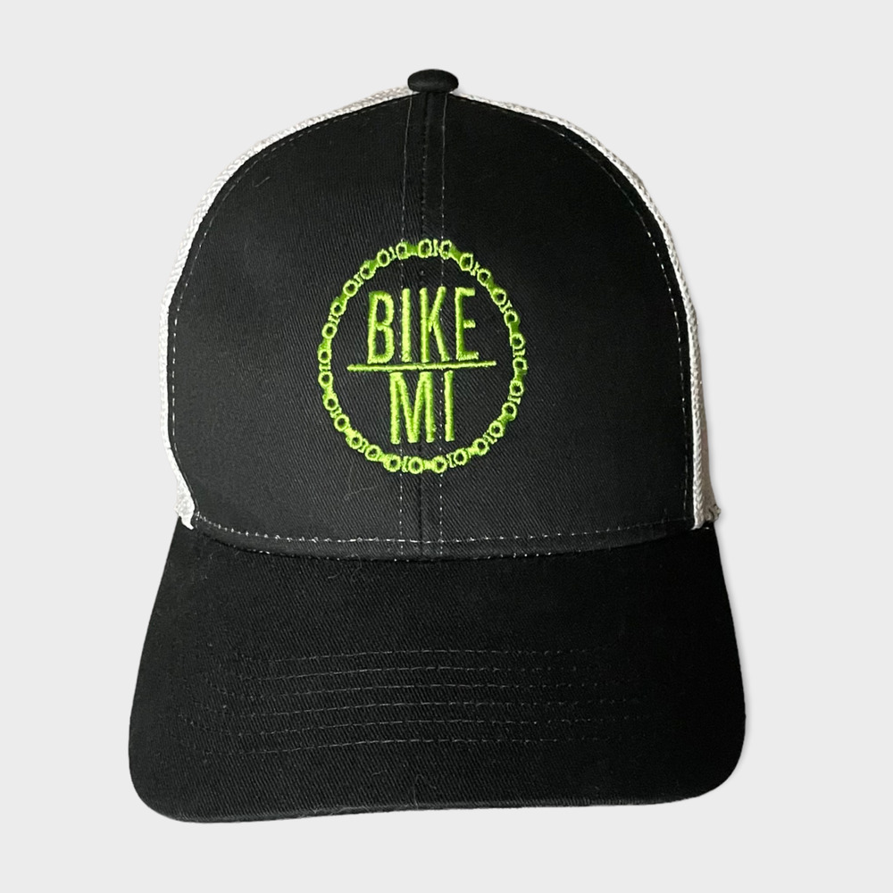 Stout Cap America Black & White Bike Michigan Snapback Baseball, Trucker Hat